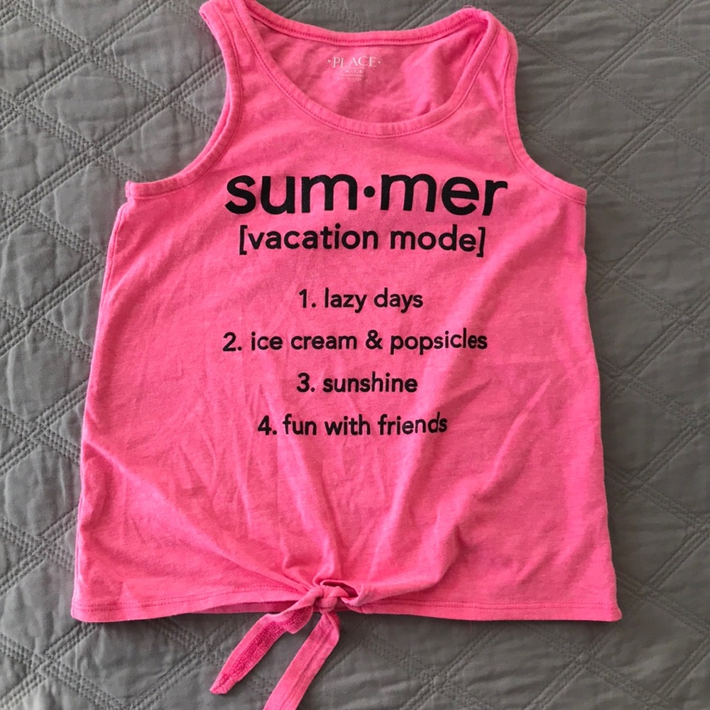 🌻Children’s place neon pink summer tank top - Picture 2 of 5